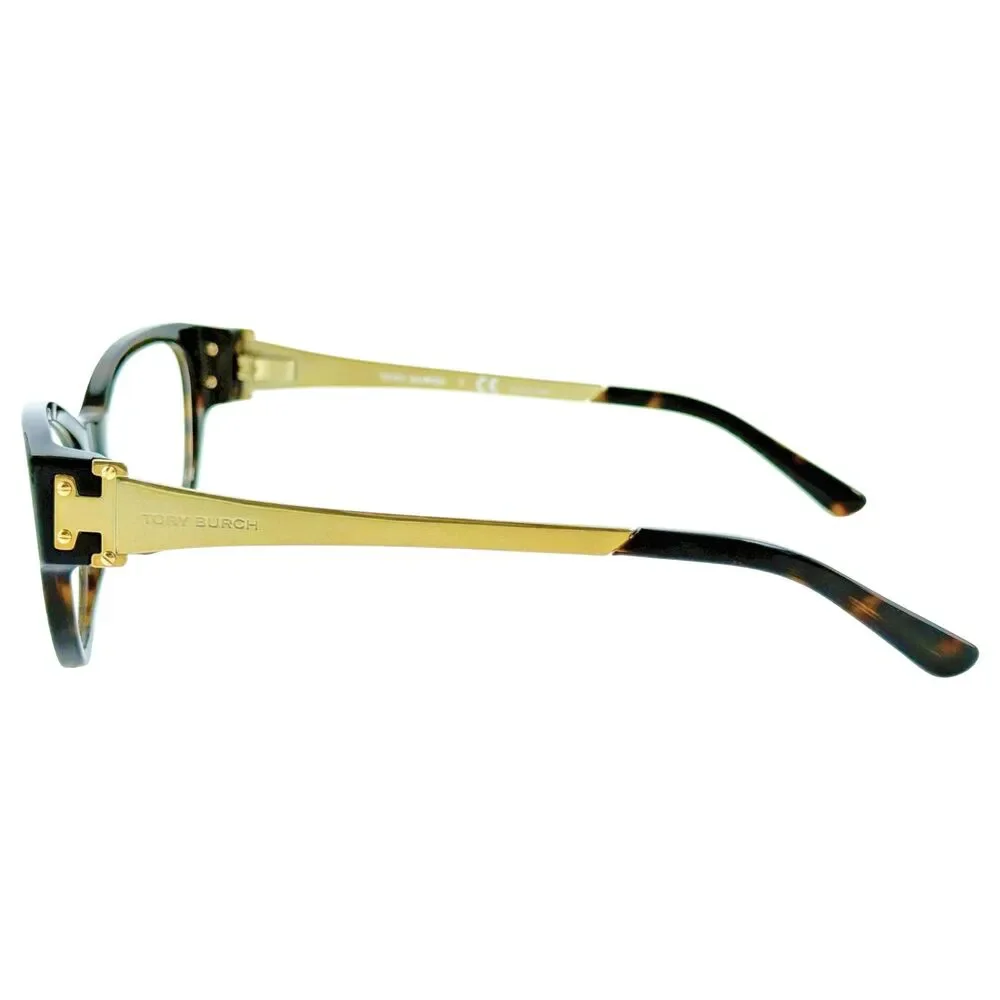 Tory Burch TY2077 Womens Plastic Eyeglass Frame 1378 Dark Tortoise 53-16